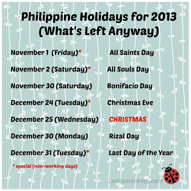 Philippine Holidays 2013 V01