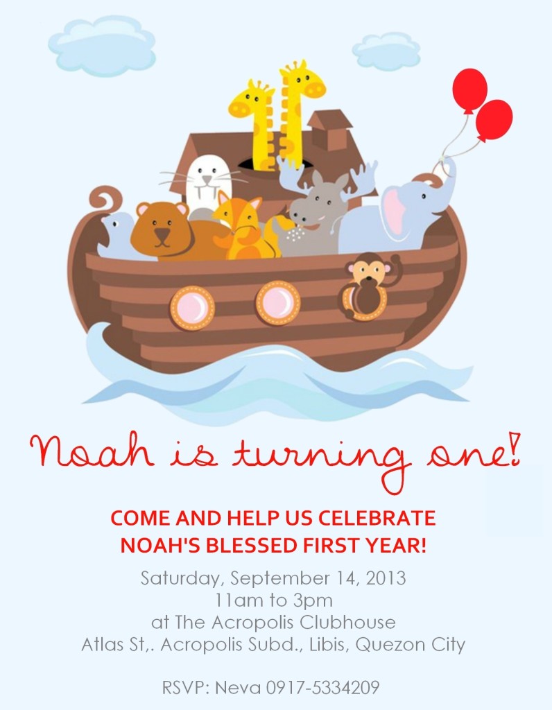 Noah's Ark Party Invitation