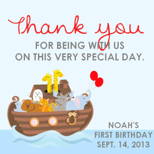 Noah Thank You Favor Tag