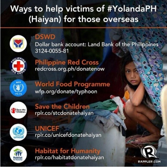 yolanda ways to help outside philippines