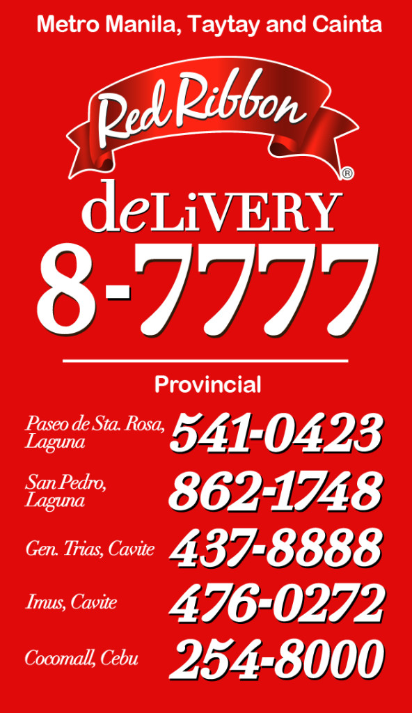 red ribbon delivery hotlines