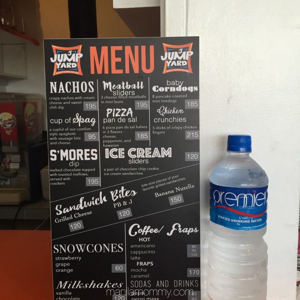 Jump Yard Indoor Trampoline Park Tiendesitas Fun Ranch Menu