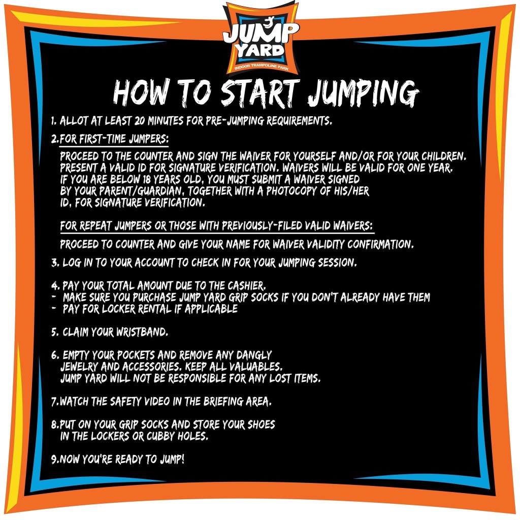 JumpYard Indoor Trampoline Park Tiendesitas Fun Ranch Guideline